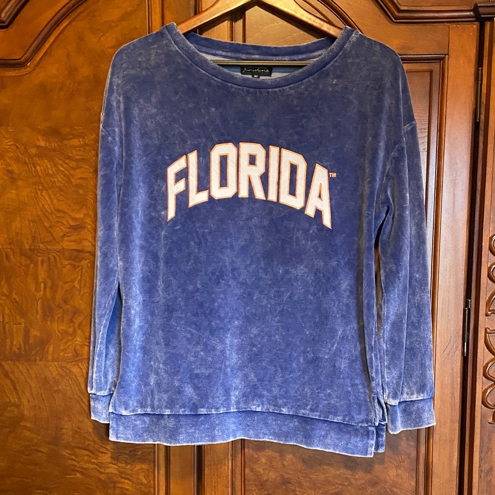 GAMEDAY Florida Velour Sweatshirt Size Medium - Picture 2 of 8